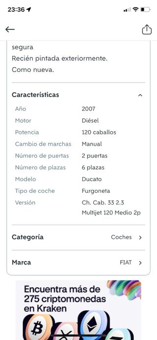 Autocaravana fiat ducato