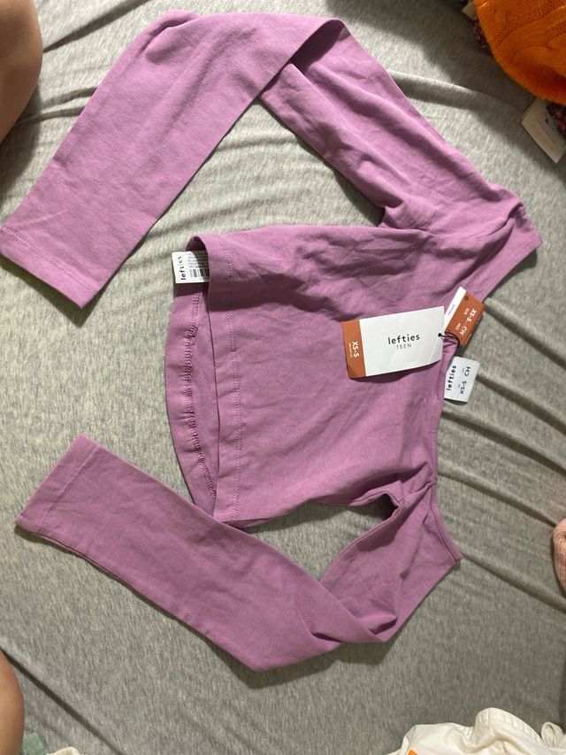 Top Lefties Morado Manga Larga Asimétrico Talla XS