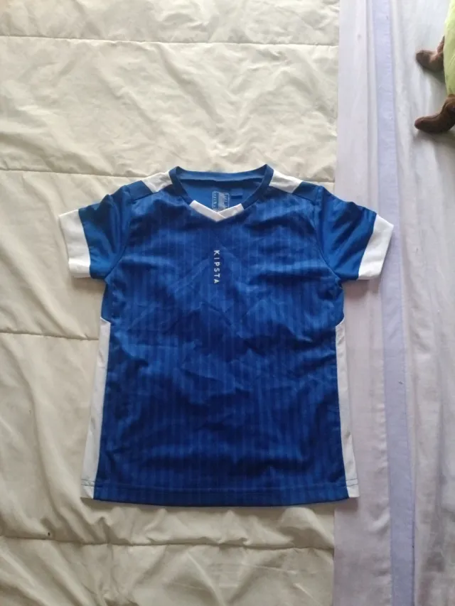 Camiseta fútbol niño azul Kipsta