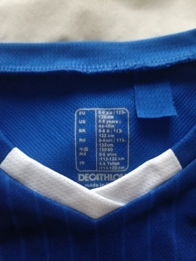 Camiseta fútbol niño azul Kipsta