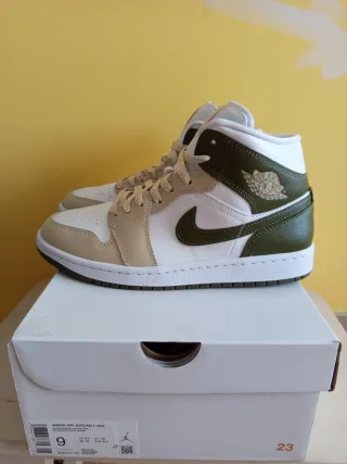 Jordan Air 1 Mid Verde Oliva Talla 40.5