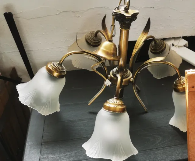 Lámpara de techo 5 luces dorada