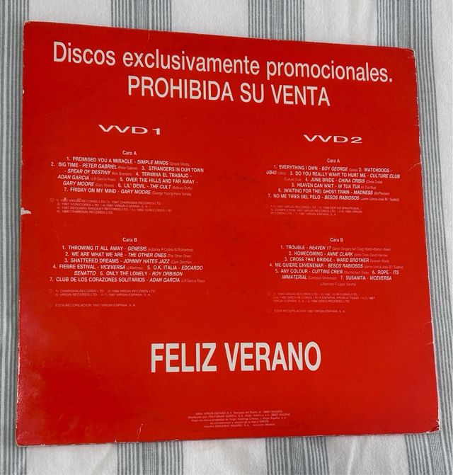 Disco promocional Verano Virgin '87.