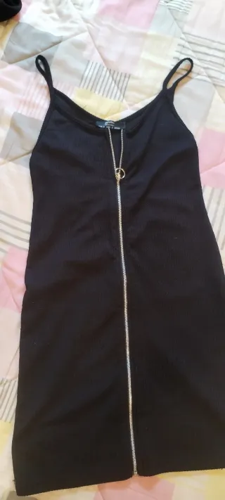 Vestido Negro Bershka Cremallera