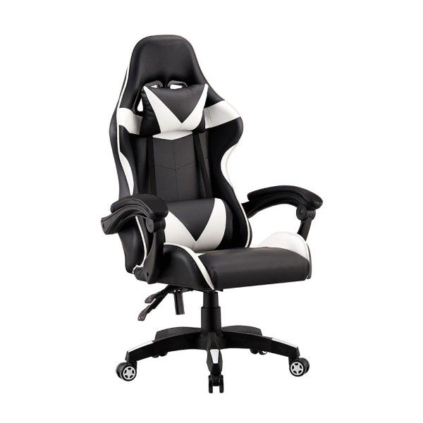 Silla Gaming Ergonómica Negra y Blanca