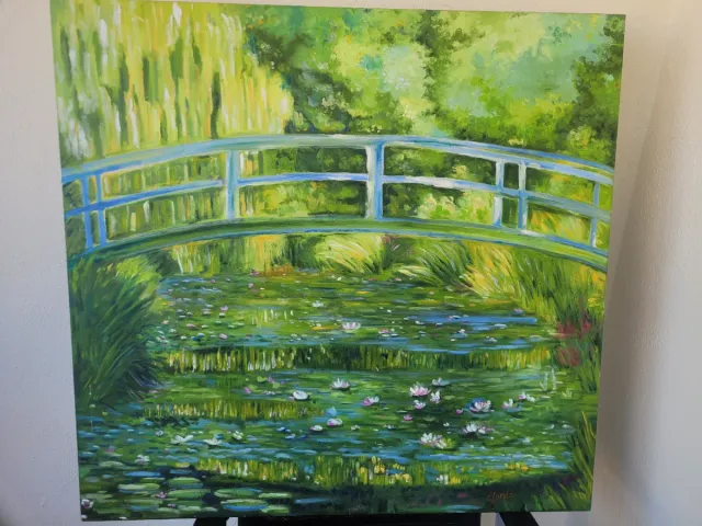 Cuadro al óleo Puente Nenúfares