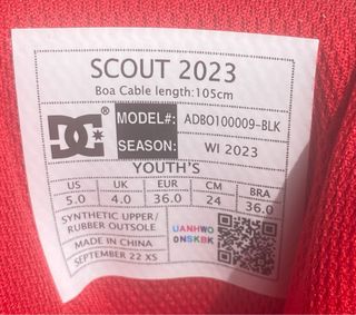 Botas Snowboard DC Niño Talla 36