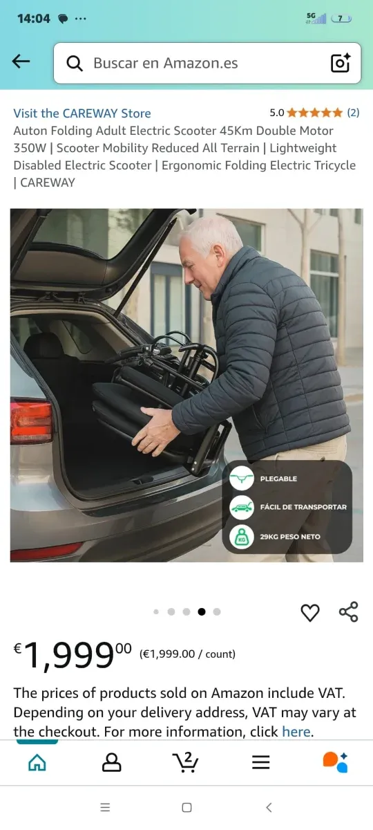 Silla de ruedas eléctrica plegable