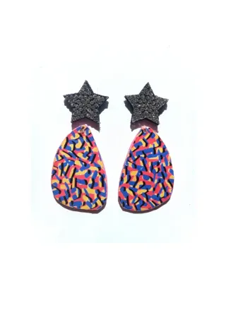 Pendientes estrella, pendientes negros, joya nice