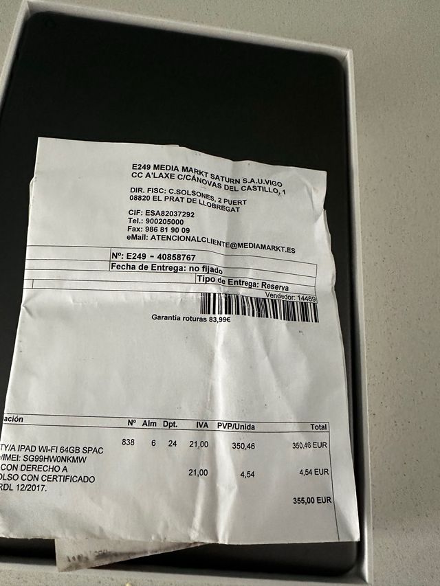 iPad 9 64GB Plata prácticamente nuevo