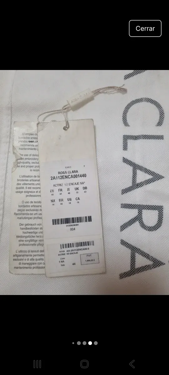 Vestido de Novia Rosa Clara Modelo Actriz Talla 44