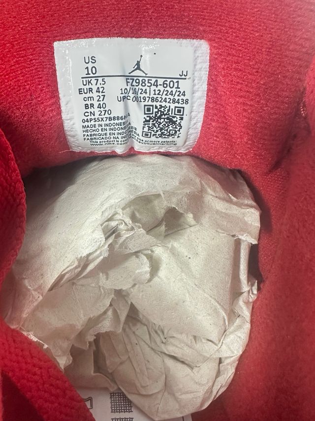 Jordan Flight Court Rojas Talla 42 Unisex