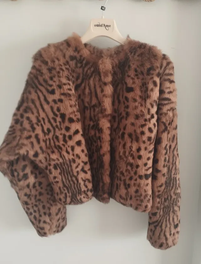 Chaqueta Piel Conejo Animal Print L