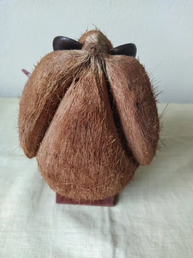 Figura de Coco con Bandera Cubana