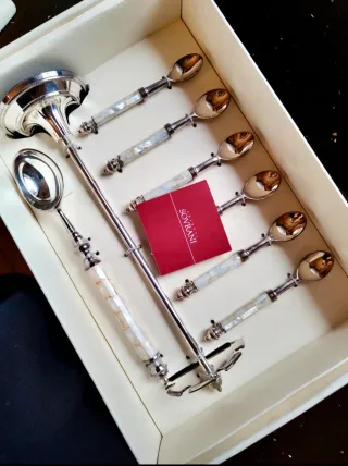 Set posate Sòvrani argento e madreperla