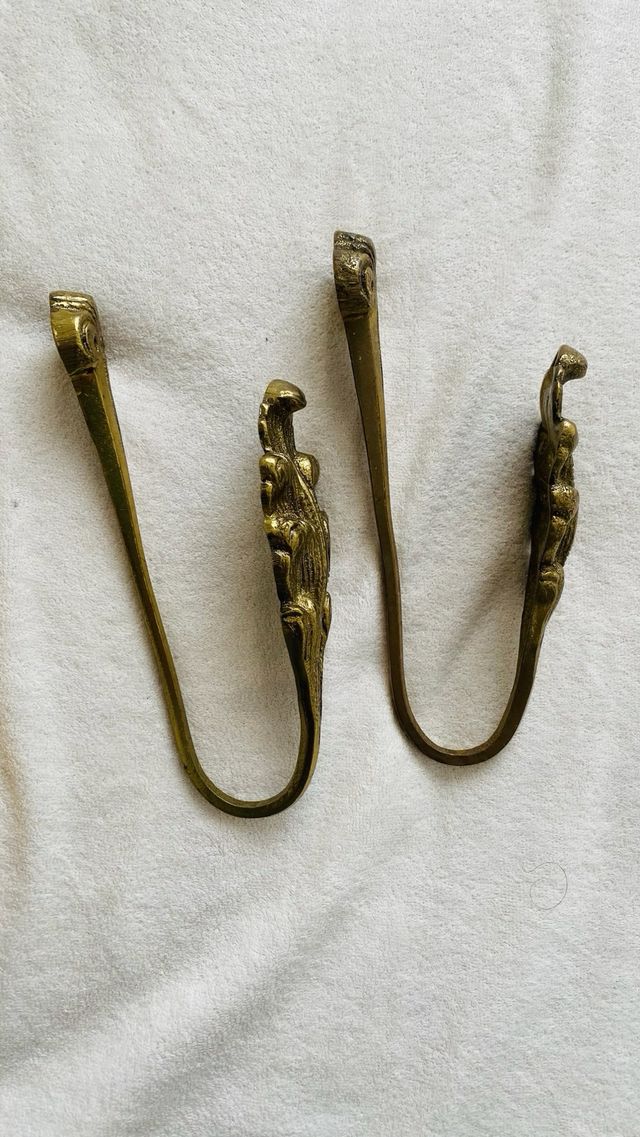 Colgadores vintage metal dorado hoja