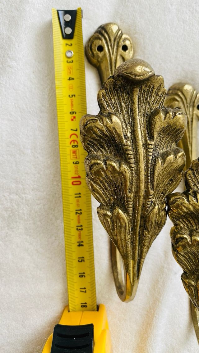 Colgadores vintage metal dorado hoja