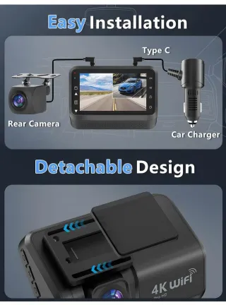 Cámara de coche Dash Cam 4K WiFi