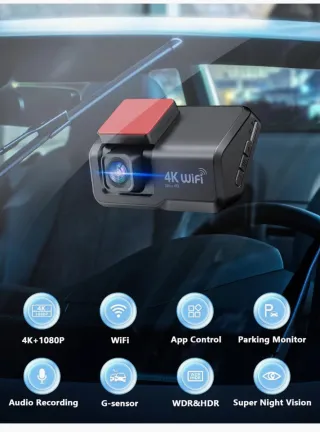 Cámara de coche Dash Cam 4K WiFi