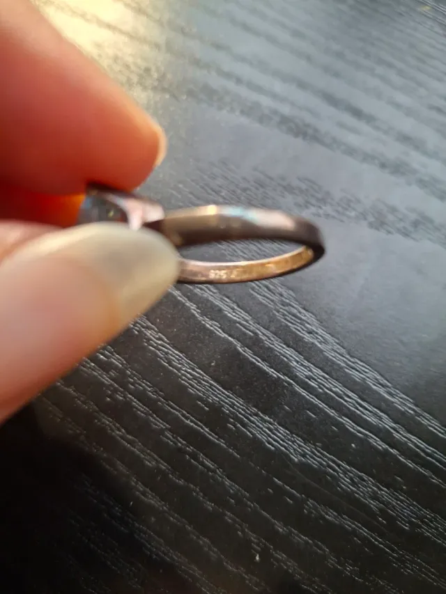 Anillo antiguo Plata 925 Zirconia Azul Claro