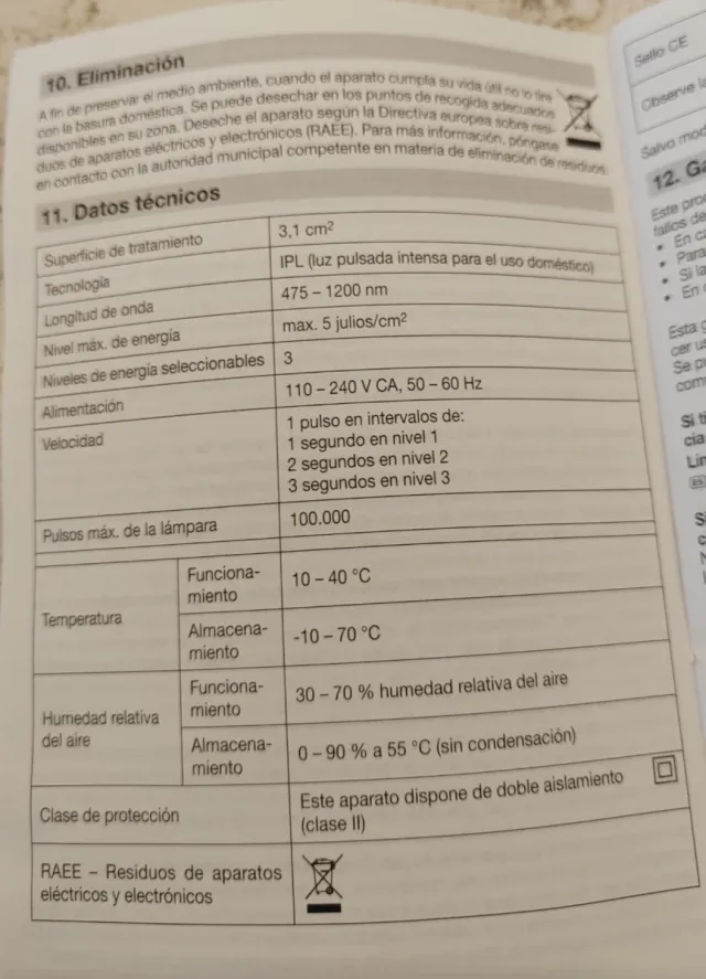 Depiladora Vitalcontrol IPL 100