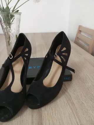 Zapatos Marypaz Negros Tacon Peep Toe