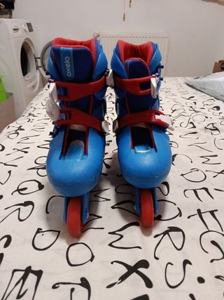 Patines infantiles ajustables azules talla 32-34