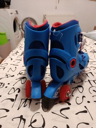 Patines infantiles ajustables azules talla 32-34
