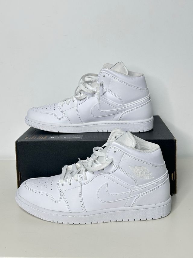 Air Jordan 1 Mid Blancas Talla 45.5 Hombre Unisex