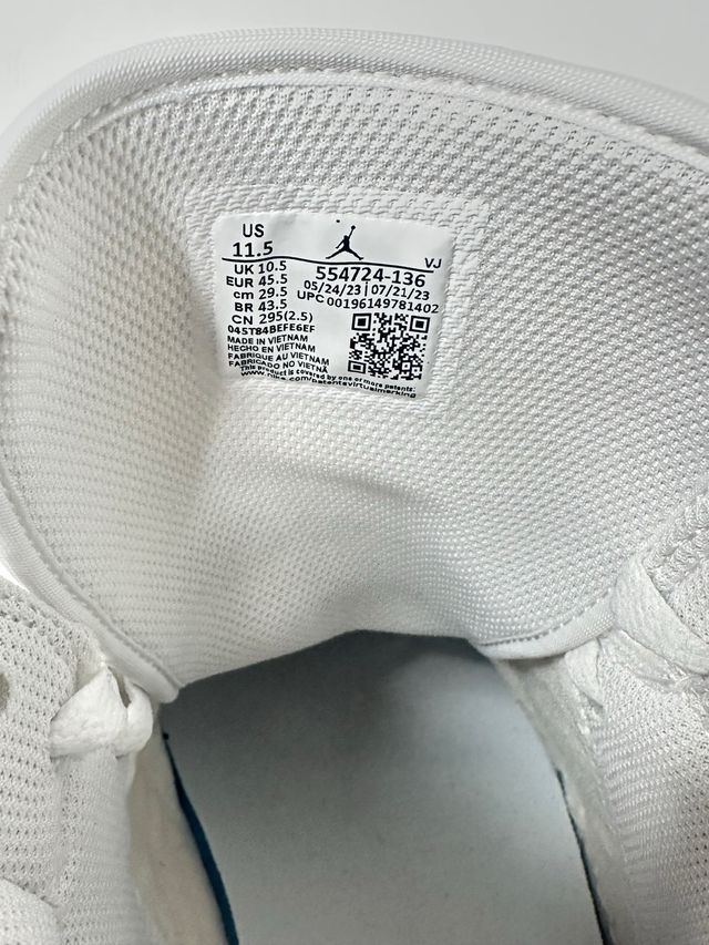 Air Jordan 1 Mid Blancas Talla 45.5 Hombre Unisex