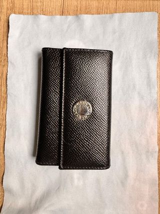 Llavero Tarjetero Bulgari Negro y Plateado