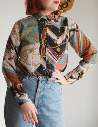 Camisa Vintage Estampado Bandana