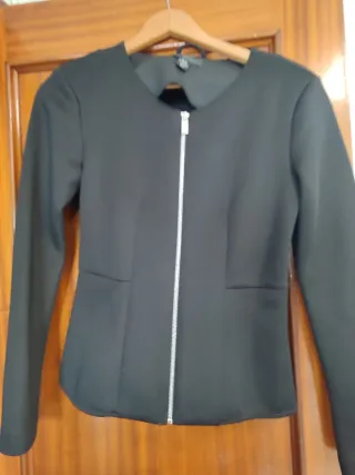 Chaqueta negra neopreno cremallera