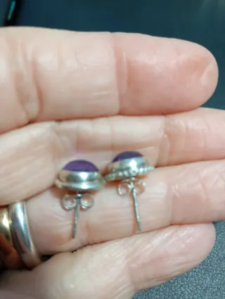 Pendientes Plata Ley Amatista Morada