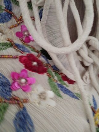 Camicia donna bianca ricamata floreale