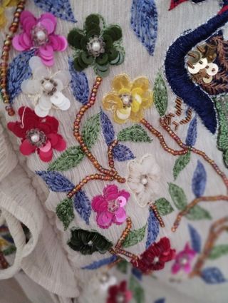 Camicia donna bianca ricamata floreale