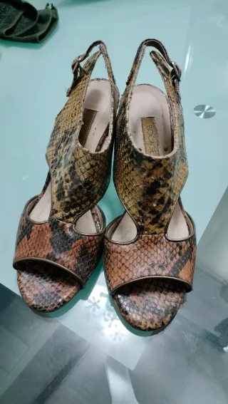 Zapatos de piel tacón serpiente