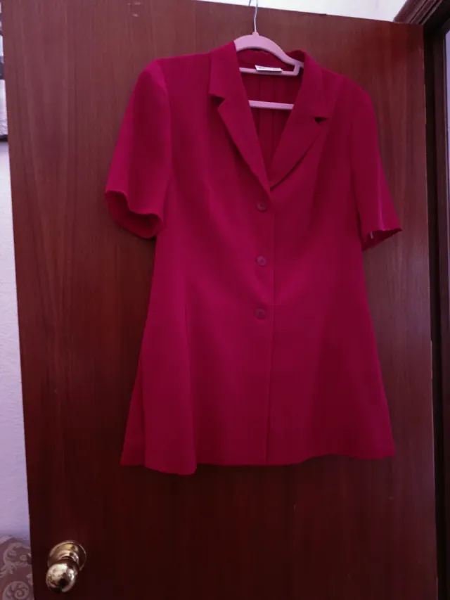 Chaqueta mangas  cortas  verano mujer roja