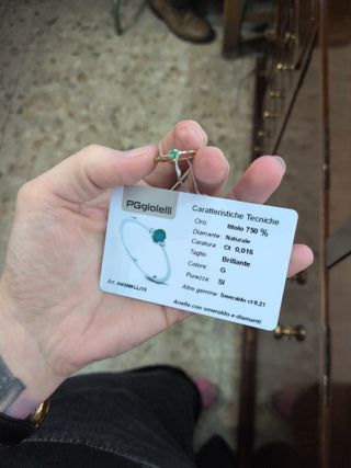 Anillo Oro Esmeralda y brillantes