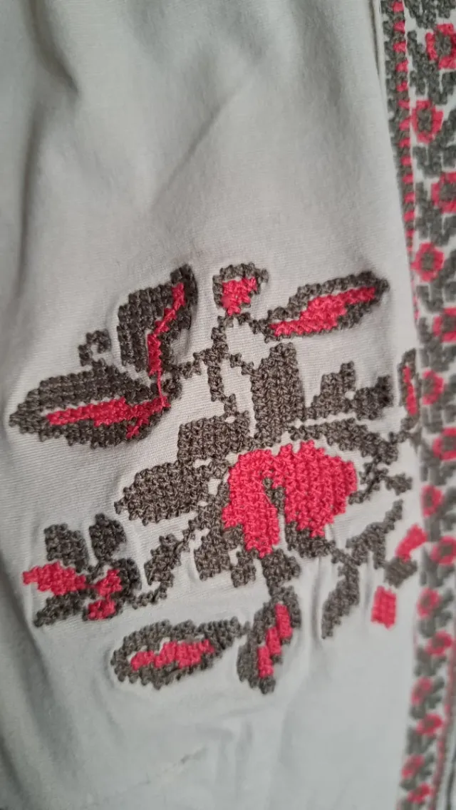 Vestido Flamenco beige con bordados talla L