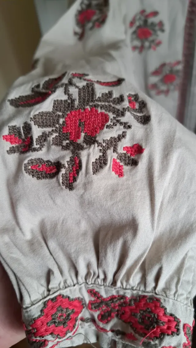 Vestido Flamenco beige con bordados talla L