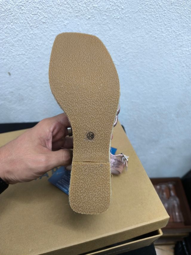 Sandalias Tacón Marypaz Nude-Tiras Cruzadas NUEVAS