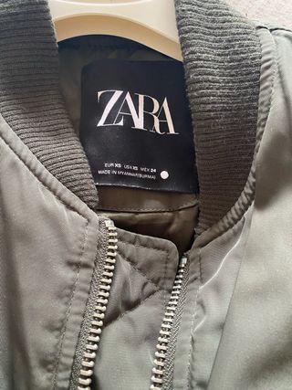 Chaqueta Bomber Zara Verde Militar
