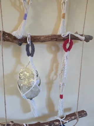 Macrame macetas colgantes de pared decoracion Set8