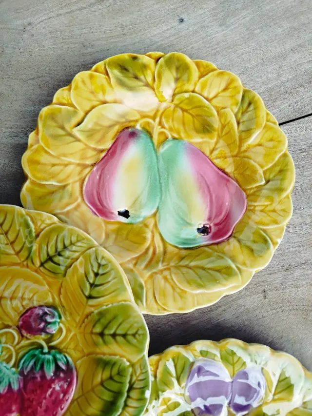 Platos Sarreguemines Barbotina Frutas