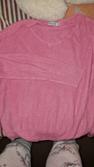 Jersey rosa escote pico