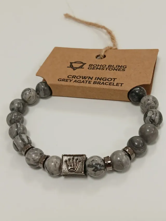 Pulseira Ágata Cinza