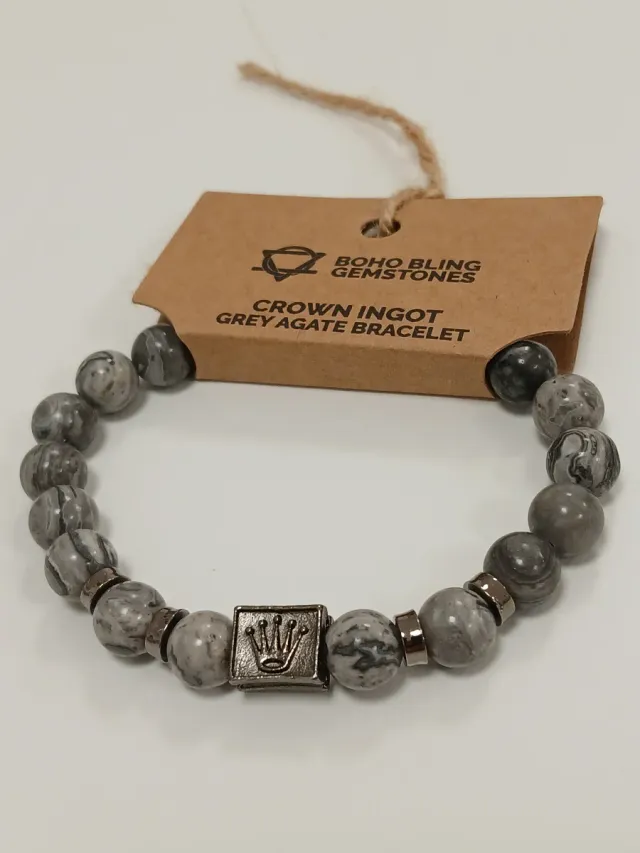 Pulseira Ágata Cinza