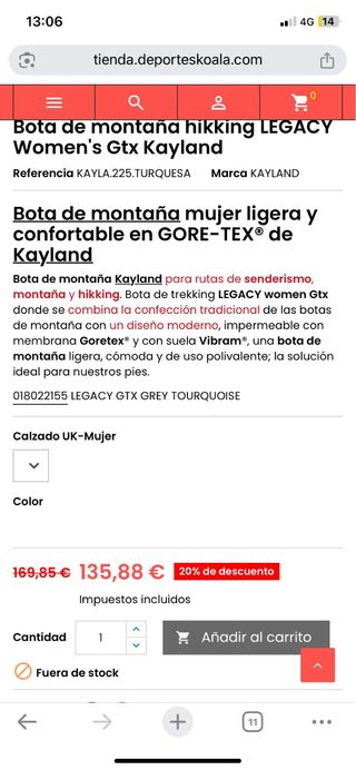Botas de montaña Kayland mujer grises y turquesa