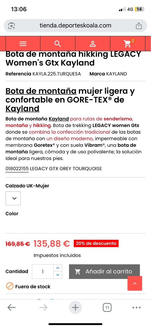 Botas de montaña Kayland mujer grises y turquesa